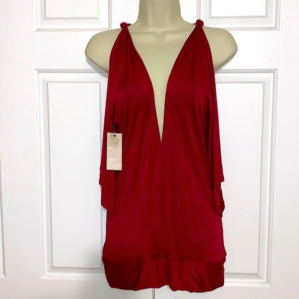 Lauren Conrad Draped Top with Elastic Banded Waist, Size M - Picture 1 of 4